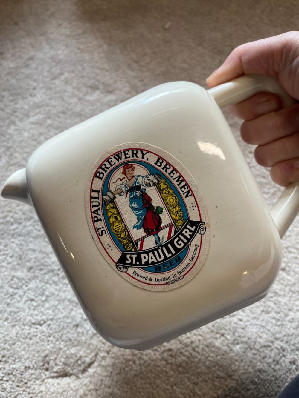 Vintage St Pauli Girl Beer Pitcher